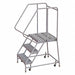 Rolling Ladder 3 Step Aluminum Ribbed