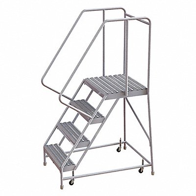 Rolling Ladder 4 Step Aluminum Serrated