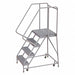 Rolling Ladder 4 Step Aluminum Serrated