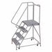 Rolling Ladder 4 Step Aluminum Serrated