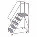 Rolling Ladder 5 Step Aluminum Ribbed