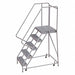 Rolling Ladder 5 Step Aluminum Serrated