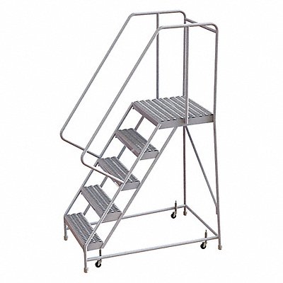 Rolling Ladder 5 Step Aluminum Serrated