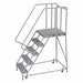 Rolling Ladder 5 Step Aluminum Serrated