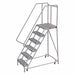 Rolling Ladder 6 Step Aluminum Ribbed