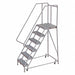 Rolling Ladder 6 Step Aluminum Ribbed