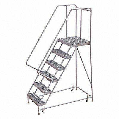 Rolling Ladder 6 Step Aluminum Serrated