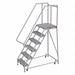 Rolling Ladder 6 Step Aluminum Serrated