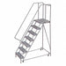 Rolling Ladder 7 Step Aluminum Ribbed