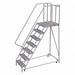 Rolling Ladder 7 Step Aluminum Ribbed