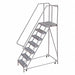 Rolling Ladder 7 Step Aluminum Ribbed