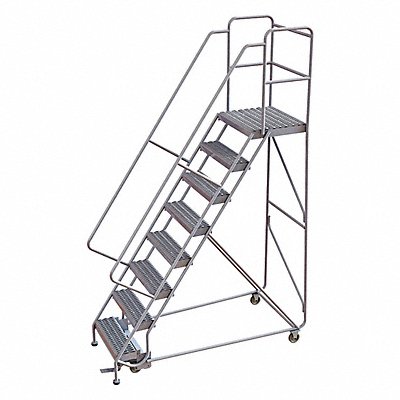 Rolling Ladder 8 Step Aluminum Serrated