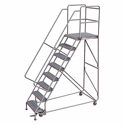 Rolling Ladder 8 Step Aluminum Serrated