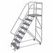 Rolling Ladder 8 Step Aluminum Serrated