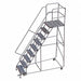 Rolling Ladder 9 Step Aluminum Ribbed