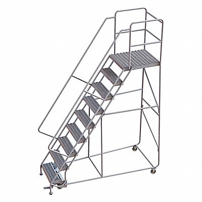 Rolling Ladder 9 Step Aluminum Serrated