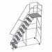 Rolling Ladder 9 Step Aluminum Serrated