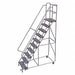 Rolling Ladder 10 Step Aluminum Ribbed