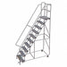 Rolling Ladder 10 Step Aluminum Serrated