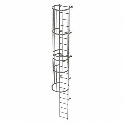 Fixed Ladder w/ Safety Cage Steel 20 ft.