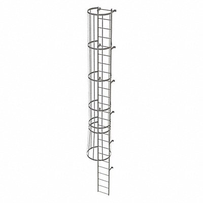 Fixed Ladder w/ Safety Cage Steel 24 ft.