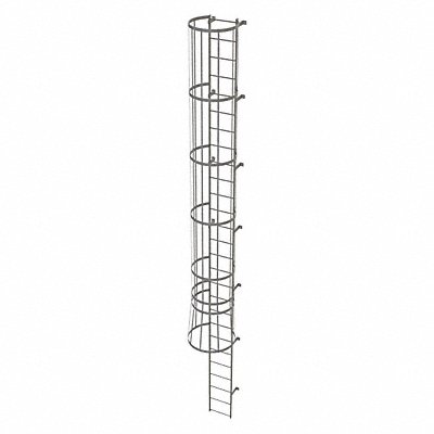 Fixed Ladder w/ Safety Cage Steel 26 ft.