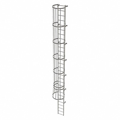 Fixed Ladder w/ Safety Cage Steel 28 ft.