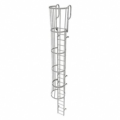 Fixed Ladder w/ Safety Cage Steel 20 ft.