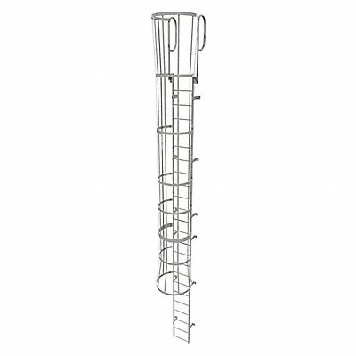 Fixed Ladder w/ Safety Cage Steel 23 ft.