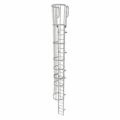 Fixed Ladder w/ Safety Cage Steel 24 ft.