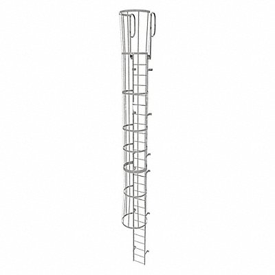 Fixed Ladder w/ Safety Cage Steel 25 ft.