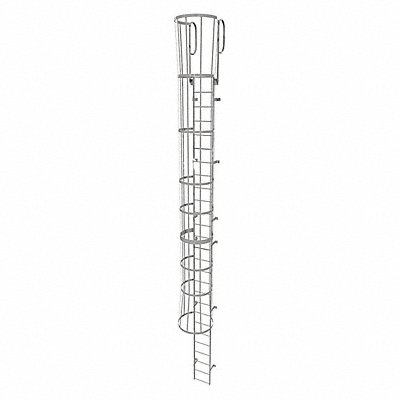 Fixed Ladder w/ Safety Cage Steel 26 ft.