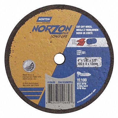 CutOff Whl NorZon 4 x1/8 x3/8 