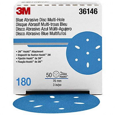 Hook-and-Loop Sanding Disc 3 dia Bl PK50