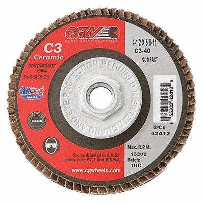 Flap Disc 4.5x5/8-11 C3 Cmpct Cer Rg 60G