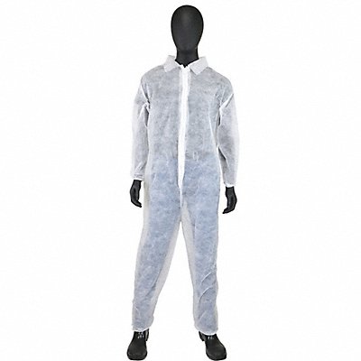 Collared Coverall Elastic White XL PK25