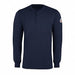 D1302 FR Lng Sleeve Henley Shirt Navy L Button