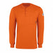 D1302 FR Lng Slv Henley Shirt Orange XL Button