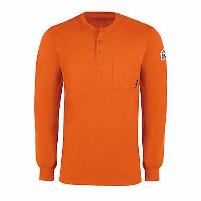 D1302 FR Lng Sleeve Henley Shirt Orng L Button