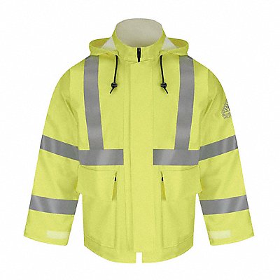 Fr Hi-Vis Rain Jacket Yellow