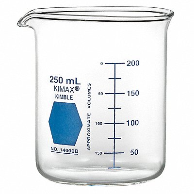 Beaker 250 mL 88 mm H 68 mm Dia PK12