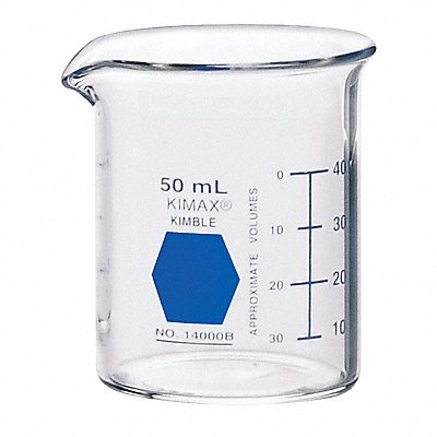 Beaker 50 mL 53 mm H 42 mm Dia PK12