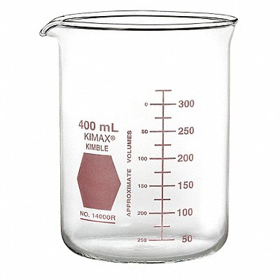 Beaker 400 mL 106 mm H 77 mm Dia PK12