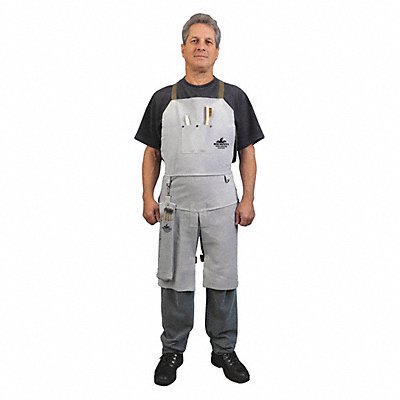 Leather Welding Bib Apron Split Leg 24X
