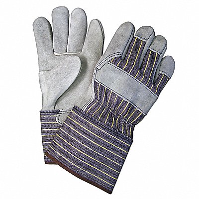 Leather Gloves Gray L PK12