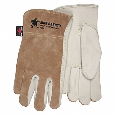Leather Gloves Beige L PK12
