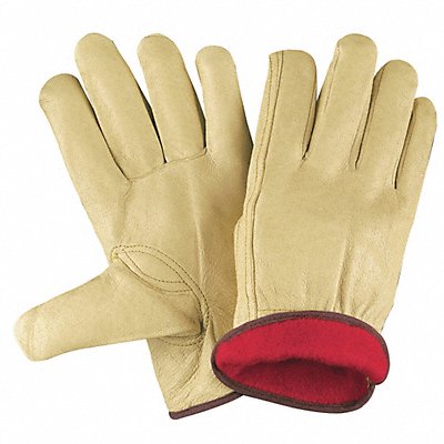 Leather Gloves Beige L PK12