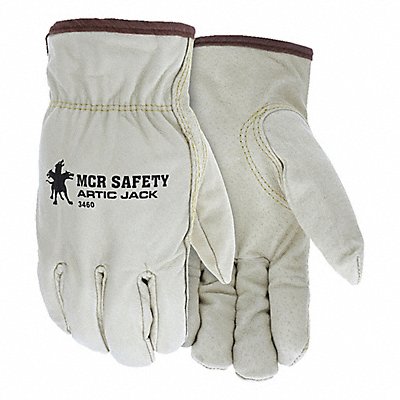 Leather Gloves Beige M PK12