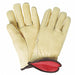 Leather Gloves Beige M PK12