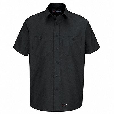 Short Sleeve Shrt Blk Poly/Cotton 2XLT